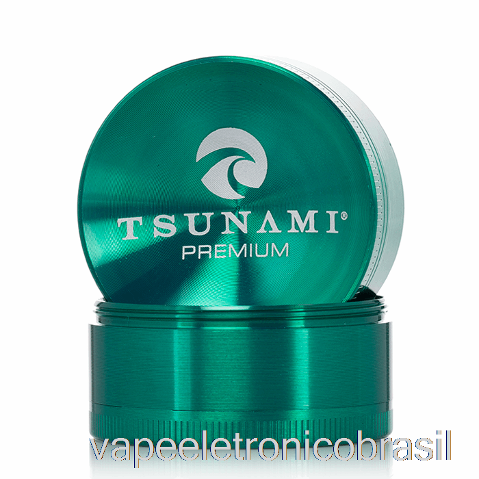 Vape Recarregável Tsunami 1.9 Polegadas Moedor Superior Afundado De 4 Peças Verde (50mm)